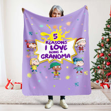 Load image into Gallery viewer, Custom Grandma Blanket for Christmas - Personalized and Unique Valentine&#39;s Day Gifts Blanket PopCulturePrints
