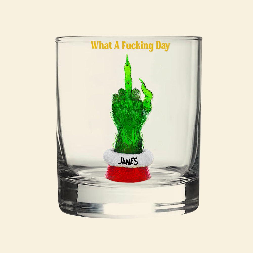 What A Fucking Day - Funny Round Glass - Personalized Christmas Gift for Him/Her Glass PopCulturePrints