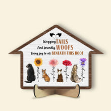 Load image into Gallery viewer, Personalized Dog Lover Wood Sign - Wagging Tails &amp; Woofs Wood Sign PopCulturePrints
