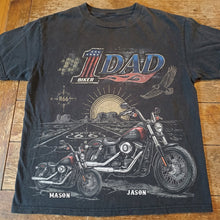 Load image into Gallery viewer, “Ride with Pride” - King Of The Road Motorcycle Dad Shirt - Personalized Gifts For Biker Dads Shirts PopCulturePrints
