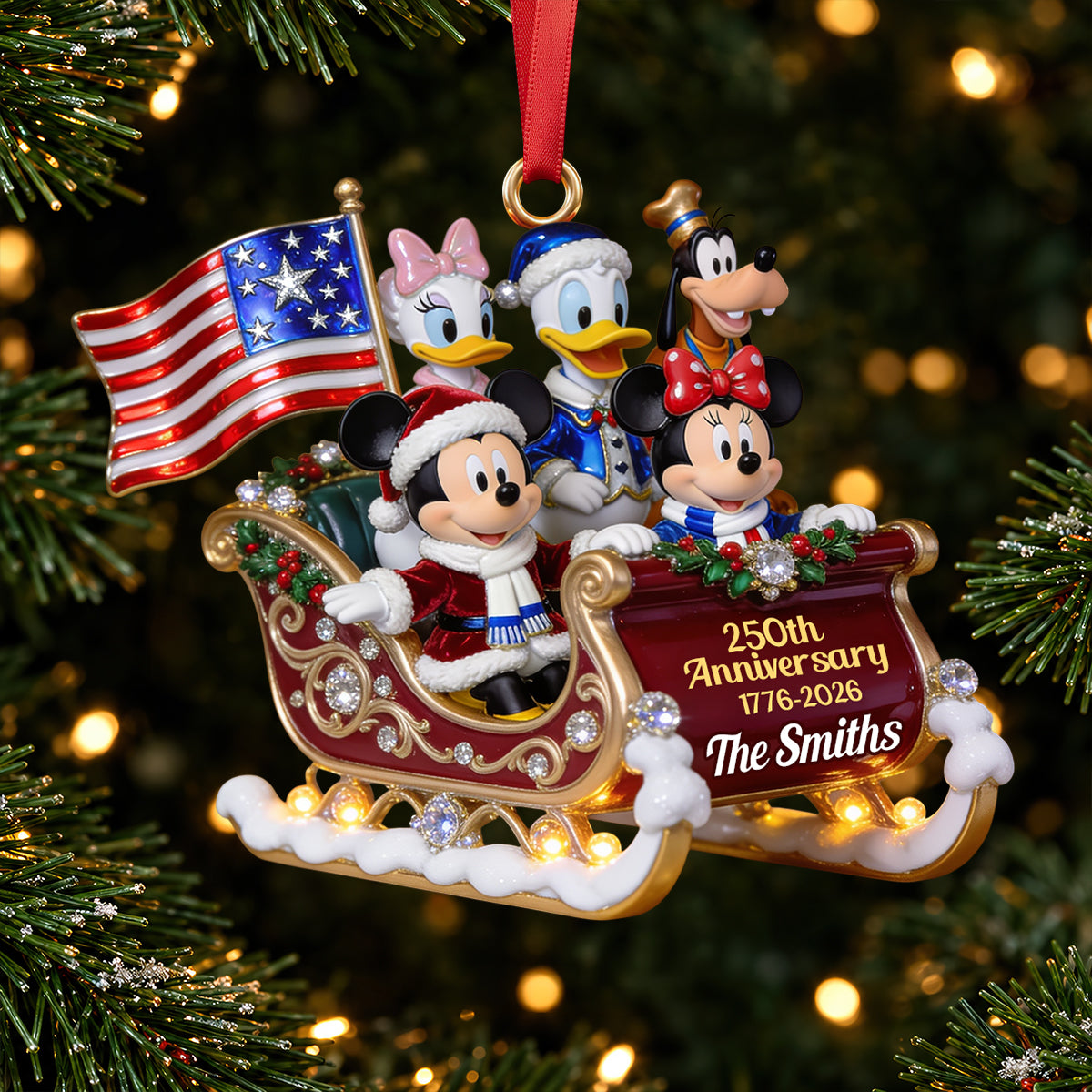 Patriotic Family Christmas Ornament - Personalized Gifts For Family 09pgdt131026 Ornament PopCulturePrints