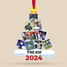 Load image into Gallery viewer, Personalized Baseball Photo Christmas Ornament 2024 Ornament PopCulturePrints
