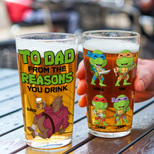 Load image into Gallery viewer, Custom Cartoon Beer Glass for Dad - Ninja Turtle Theme Beer Glasses PopCulturePrints
