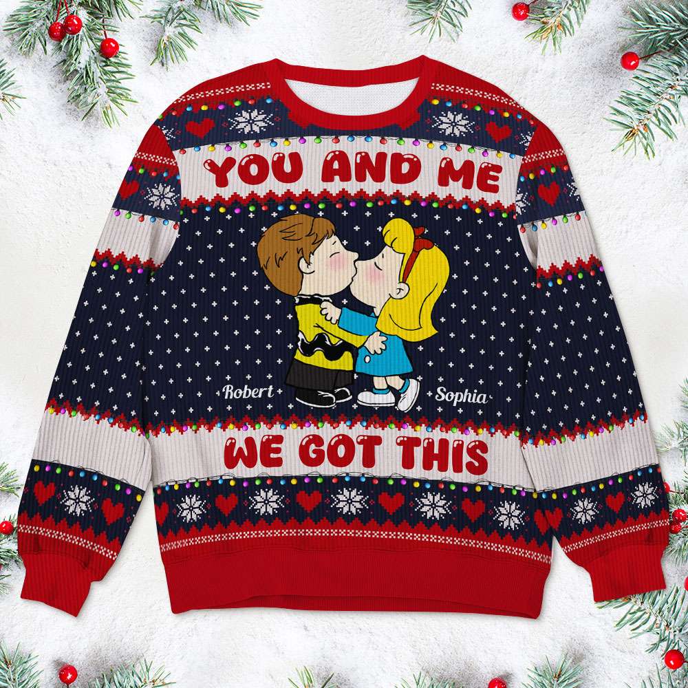 Personalized Cartoon Couple Christmas Ugly Sweater