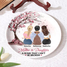 Load image into Gallery viewer, Mother &amp; Daughters - Forever Linked Together Ceramic Plate - Personalized Gift for Mom &amp; Grandma Ceramic Plate PopCulturePrints
