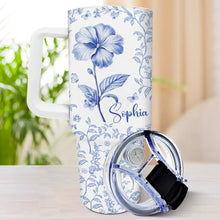 Load image into Gallery viewer, Bloom Where You&#39;re Planted - Personalized 40oz Tumbler with Straw Tumbler PopCulturePrints
