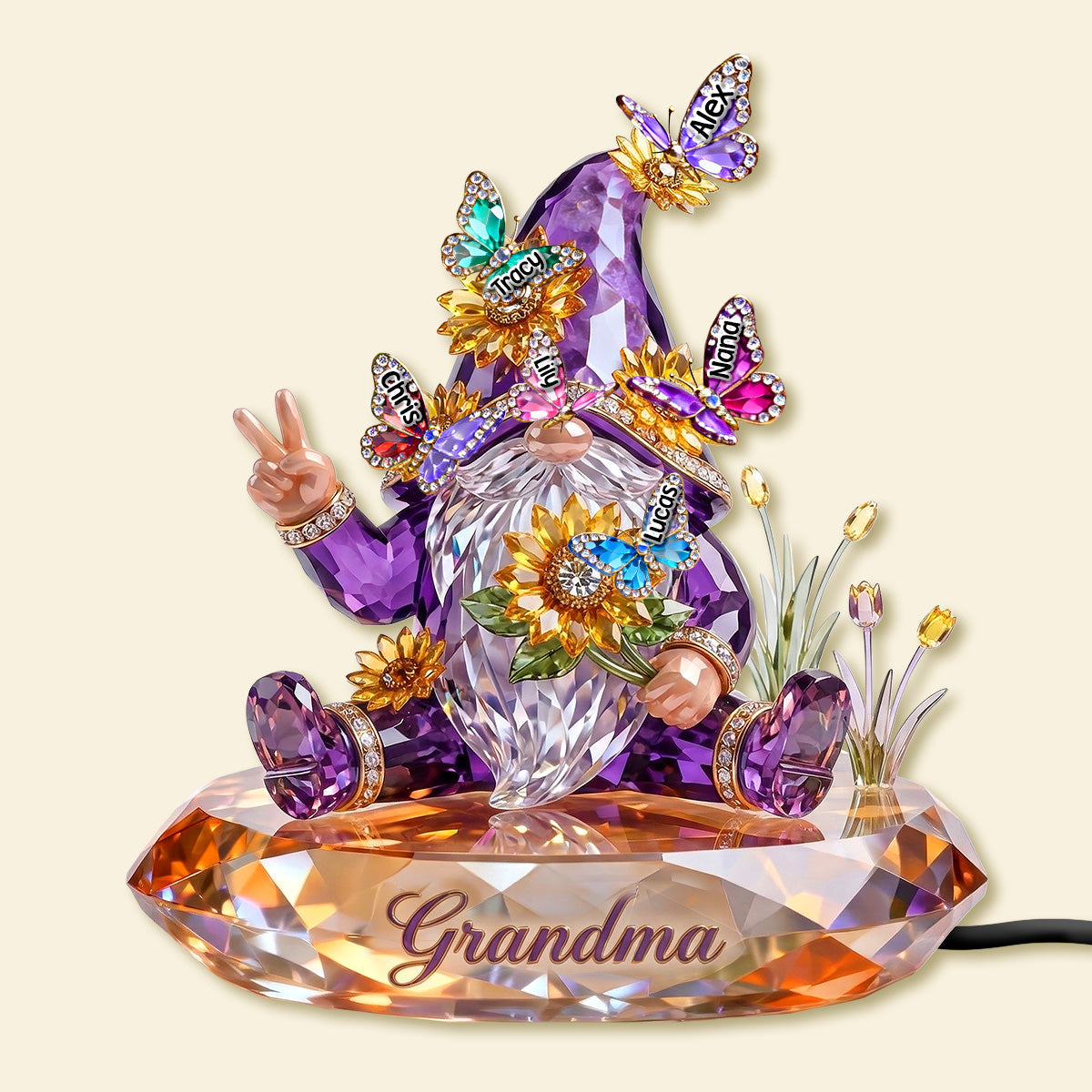 Celebrate Mom's Unique Spirit - Personalized Gnome Mom Light Box - Perfect Mother's Day Gift for Mom and Grandma Light Box PopCulturePrints