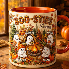 Load image into Gallery viewer, "Boo-Sties Forever!" Celebrate Friendship with Customizable Fall Camping Coffee Mug - Perfect Personalized Gift for Besties Coffee Mug PopCulturePrints
