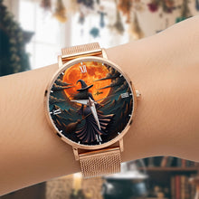 Load image into Gallery viewer, Embrace the Magic: Witch Mesh Strap Quartz Watch - Personalized Gift for Witch Fans Quartz Watch PopCulturePrints
