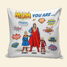 Load image into Gallery viewer, Personalized Super Mom Square Pillow Pillow PopCulturePrints
