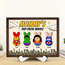 Load image into Gallery viewer, Personalized Superhero Bunny Wood Sign for Mom Wood Sign PopCulturePrints
