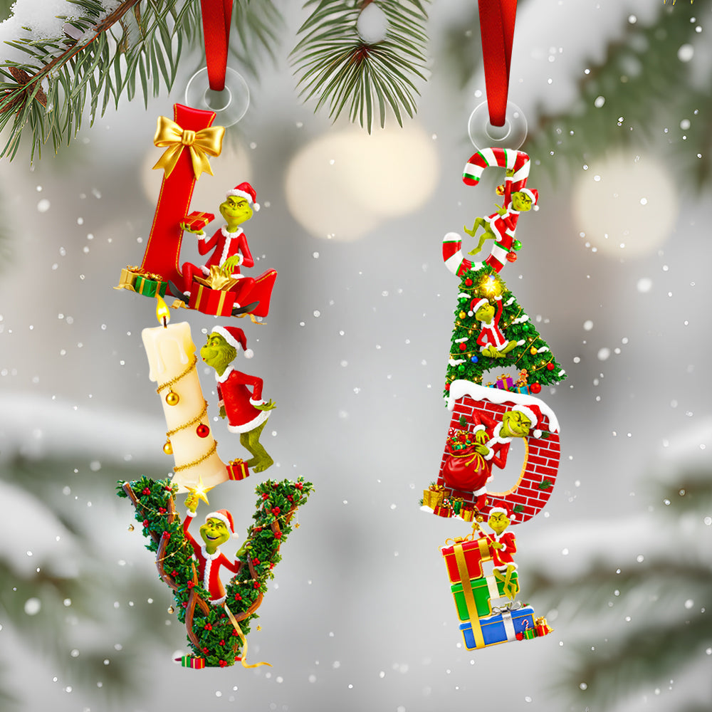 “Celebrate the Season with Personalized Cheer” - Green Alphabet Letter Ornament, Custom Christmas Gift for Everyone Ornament PopCulturePrints