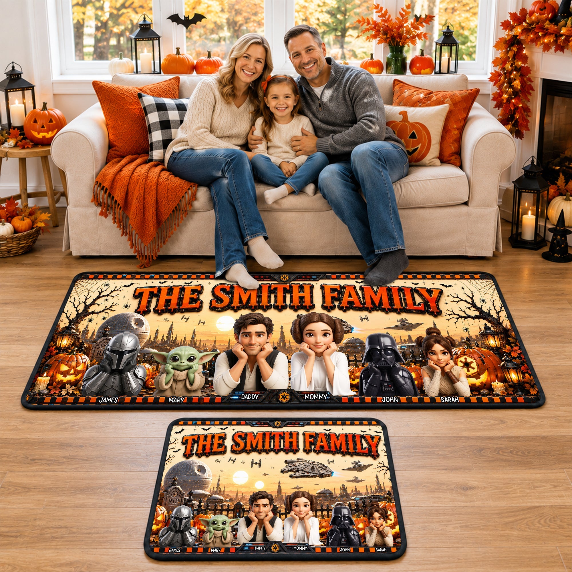 Cosmic Adventure Halloween Runner Rug - Personalized Family Gifts