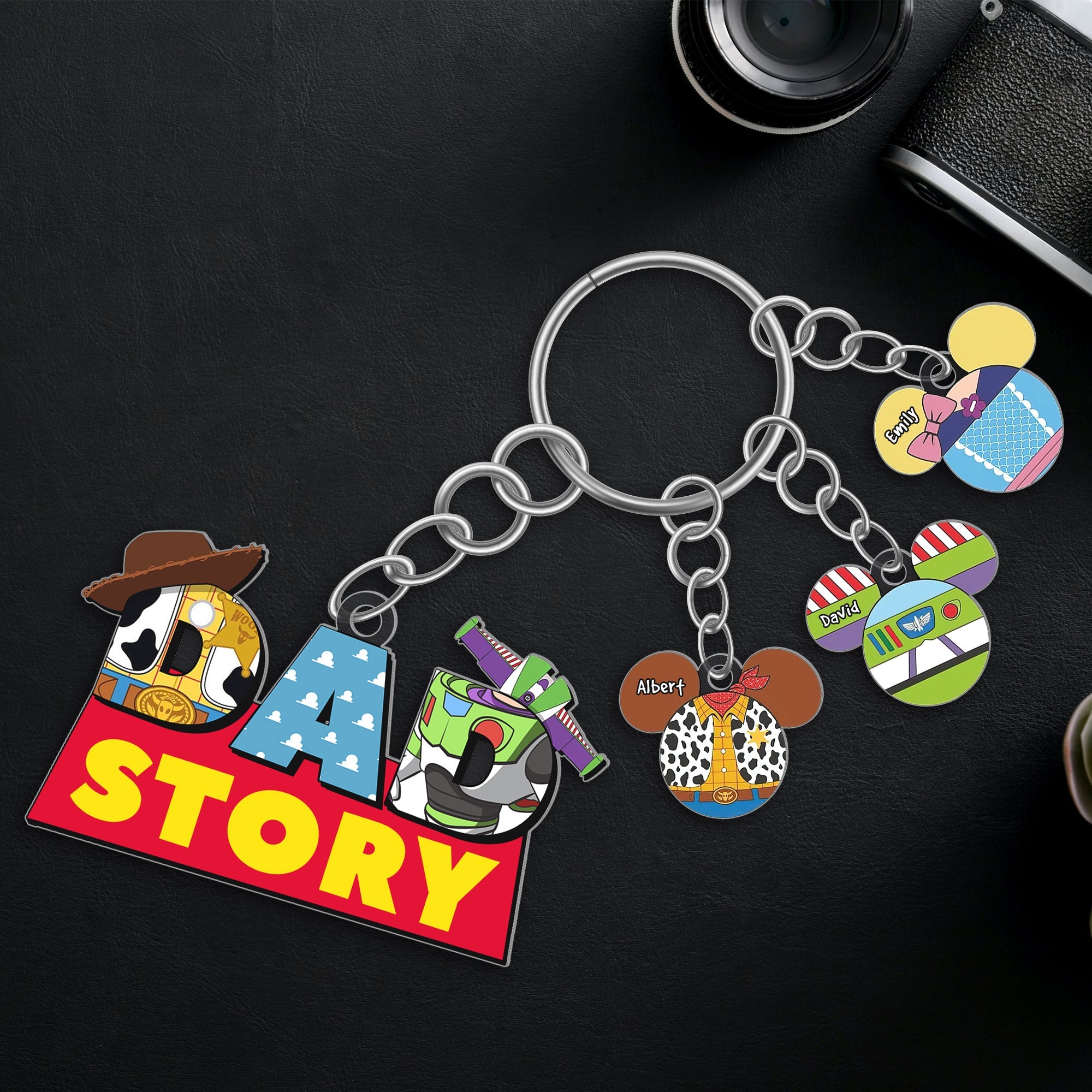 Personalized Dad Keychain - Pop Culture Charm Keychains PopCulturePrints