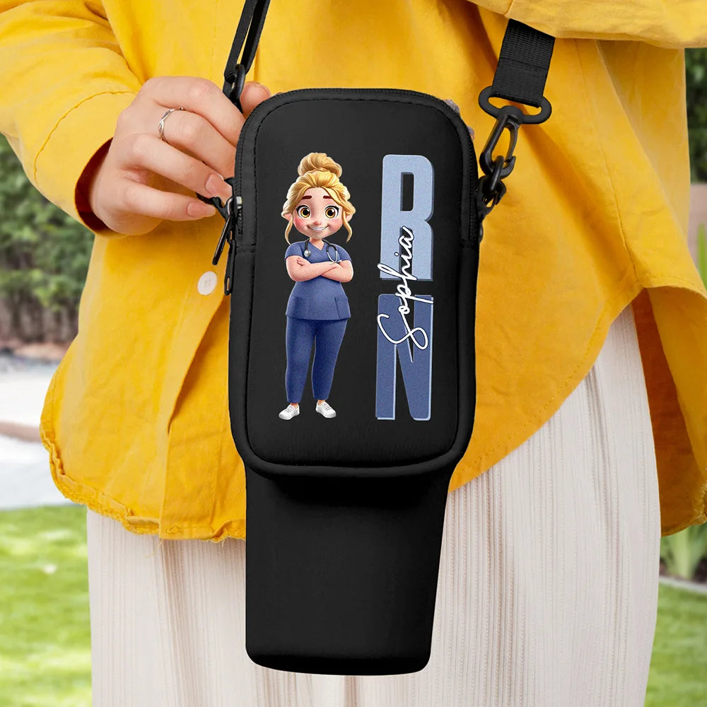 Celebrate Your Passion: 3D Effect Nurse - Personalized Bottle Carrier Bag Bottle Carrier Bag PopCulturePrints
