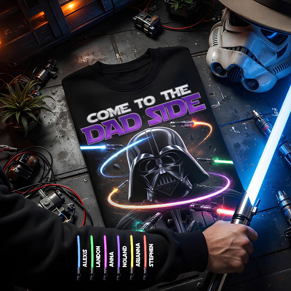 Join the Dark Side of Fatherhood - Personalized Fearless Guardian Shirt - Perfect Gift for Dads, Grandpas, and Men Who Love Unique Designs AOP Products PopCulturePrints