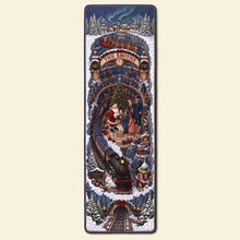 Load image into Gallery viewer, "Celebrate the Season with Joy! - Winter Holiday Train Quilted Table Runner - Personalized Gift for Loved Ones, Family &amp; Friends"
