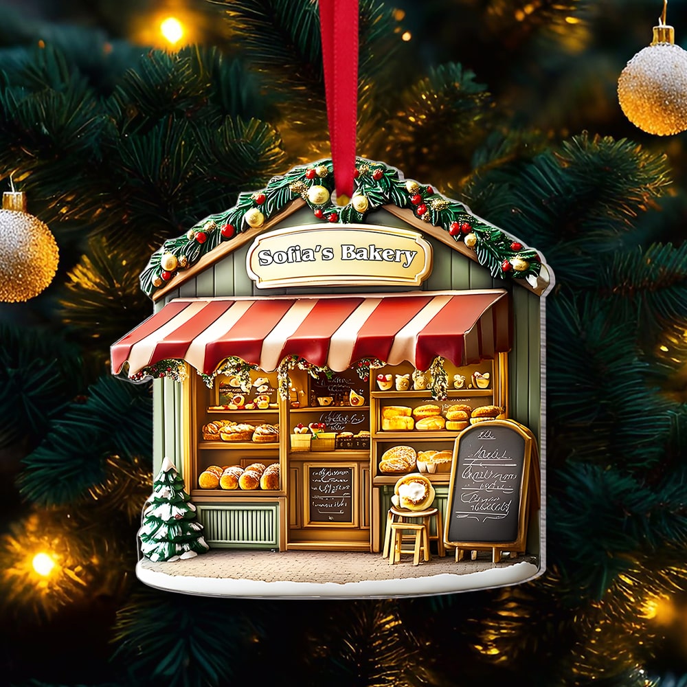 Custom Bakery Christmas Ornament - Personalized Kitchen Decor Ornament PopCulturePrints