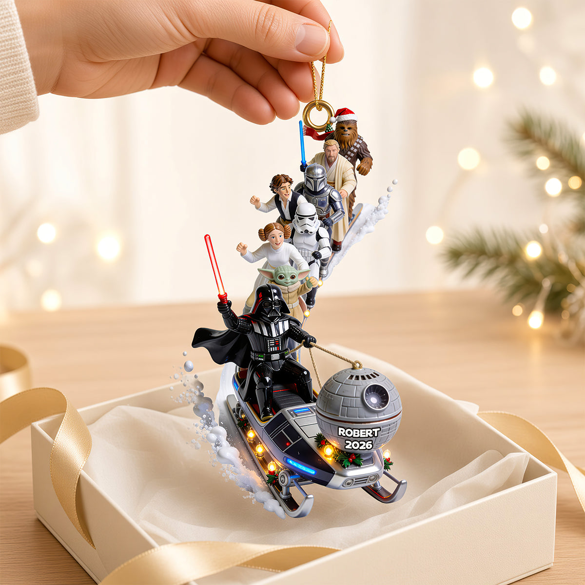 "Slide into Fun: Celebrate with the Elliptical Snow Slide Acrylic Ornament - Personalized Gift for All Occasions!"