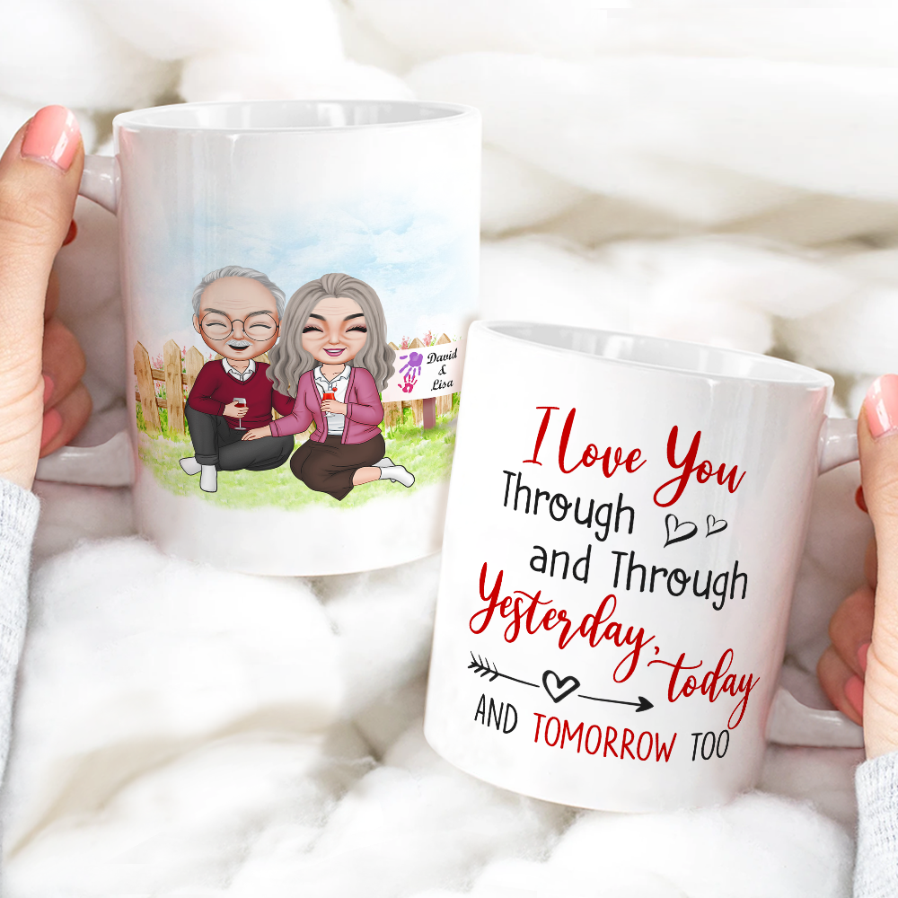 Customized 'I Love You Through and Through' Coffee Mug for Couples