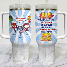 Load image into Gallery viewer, Funny Personalized Dad Tumbler - Super Sperms Edition Tumbler Cup PopCulturePrints
