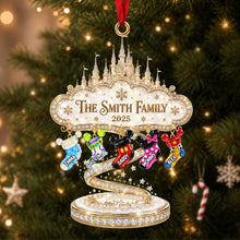 Load image into Gallery viewer, “Celebrate Family Magic!” - Personalized Merry Fairy Tales World Acrylic Ornament - Perfect Custom Gift for Families &amp; Friends
