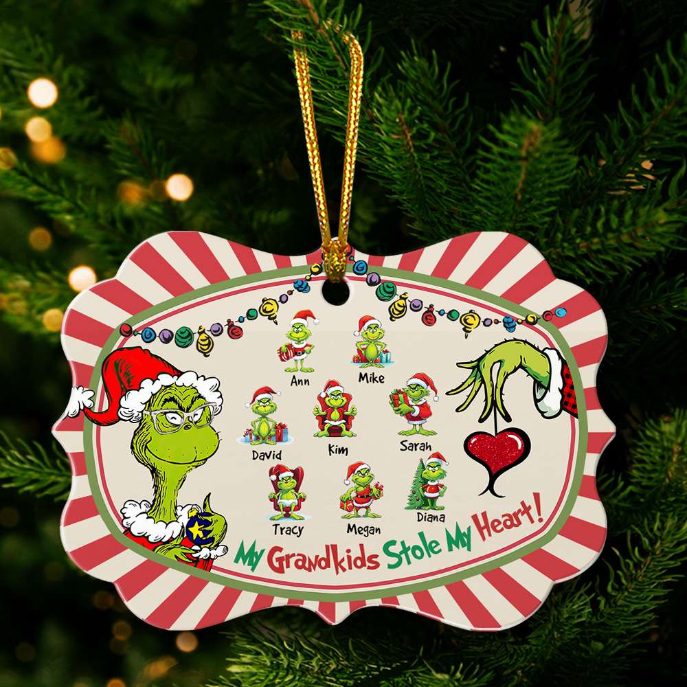 Personalized Grandma Christmas Ornament - Grandkids Stole My Heart Ornament PopCulturePrints