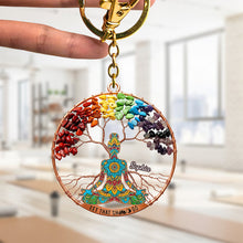 Load image into Gallery viewer, Embrace Peace: Spiritual Balance Keychain - Personalized Gifts for Yoga Lovers Keychains PopCulturePrints
