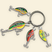Load image into Gallery viewer, Customized Fishing Buddies Keychain for Dad with Personalized Lure Charms Keychains PopCulturePrints
