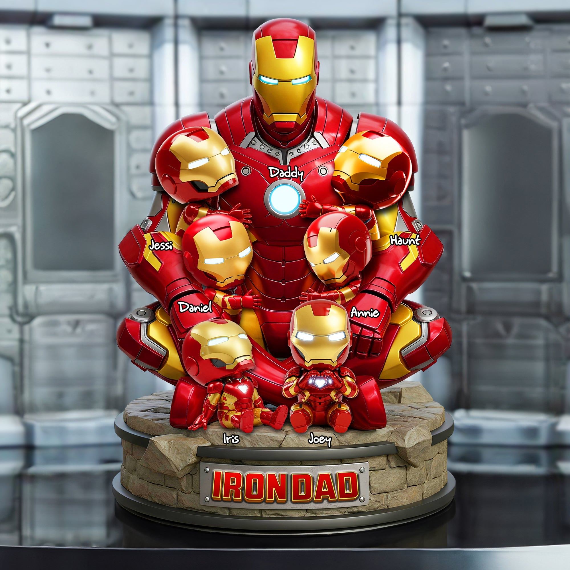 "A Heroic Dad Needs a Heroic Gift" - Steel Dad Acrylic Plaque - Personalized Gifts for Father Shaped Plaques PopCulturePrints