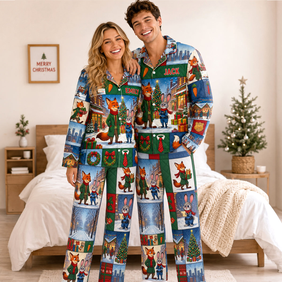 Celebrate Love with Our Personalized Couple Pajama Set - Perfect Christmas Gift for Couples!