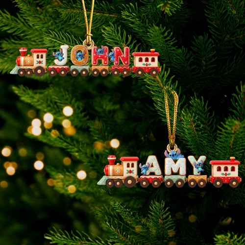 “Choo Choo! All Aboard the Festive Cheer!” - Alphabet Train Acrylic Ornament - Personalized Gifts for Christmas Ornament PopCulturePrints
