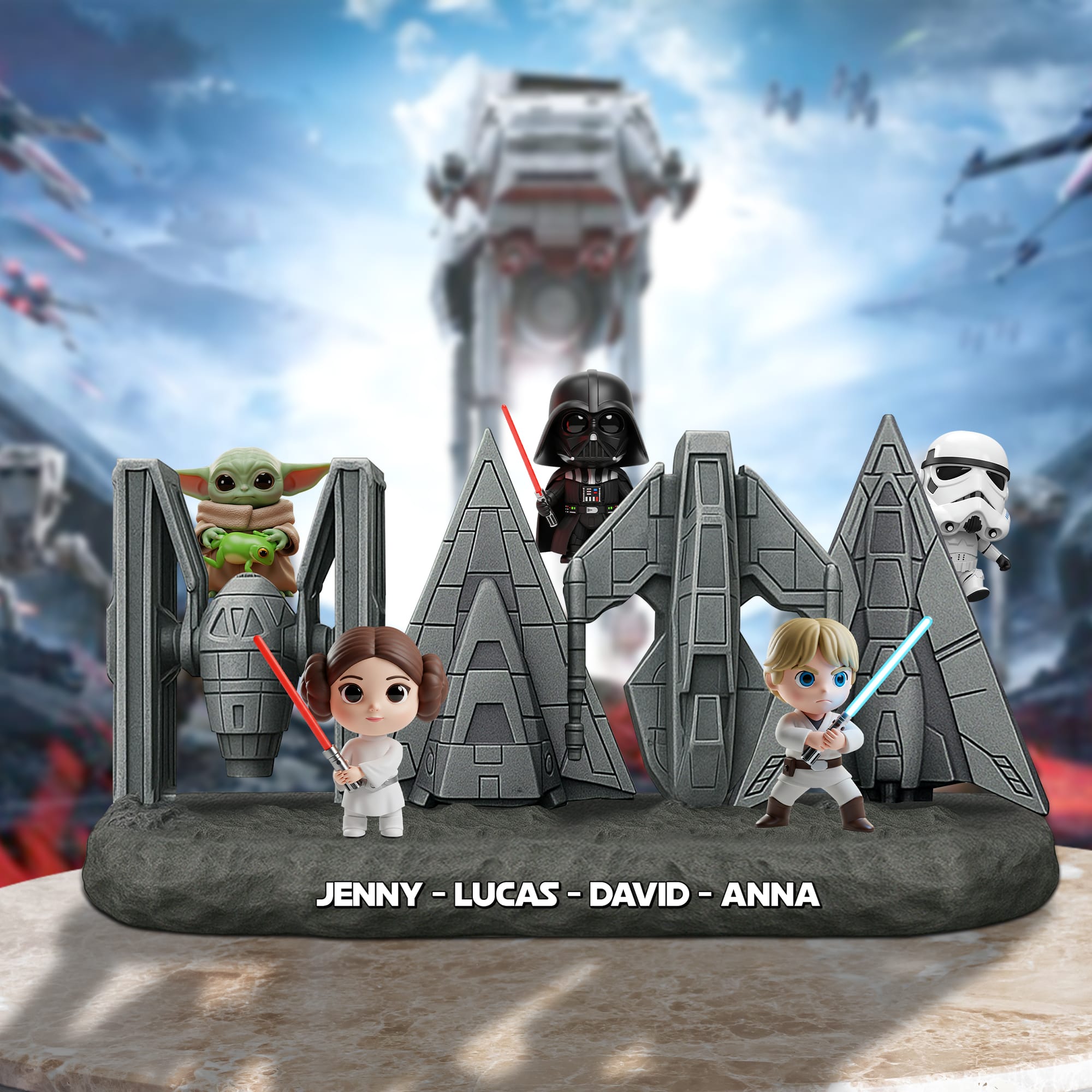 "Celebrate Mom’s Galactic Love!" - Personalized Plaque for Mom - Perfect Gift for Her, Grandma, and More Shaped Plaques PopCulturePrints