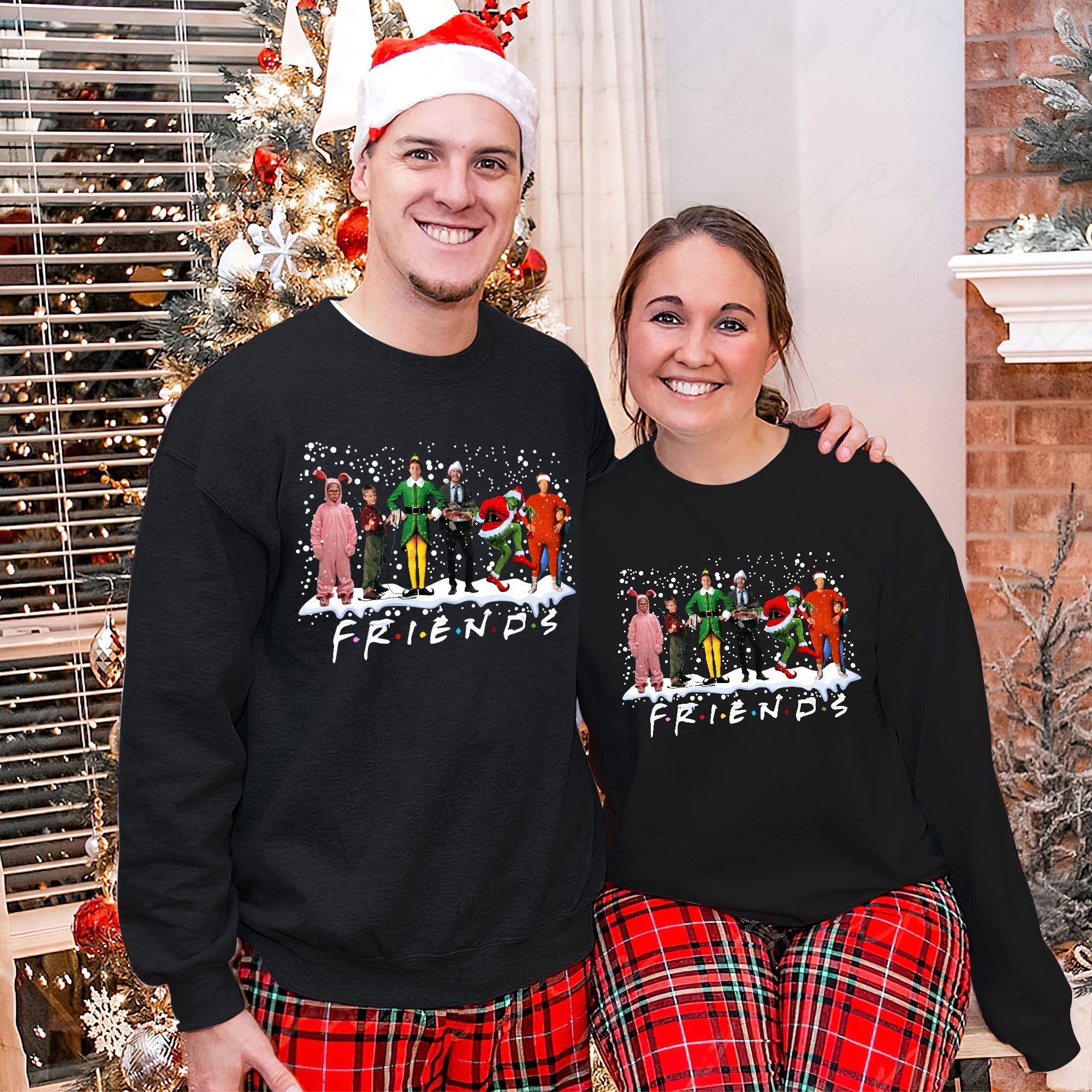 Festive Friends Christmas Sweater Shirts PopCulturePrints