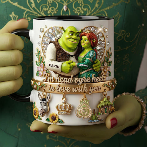 Forever Love Accent Mug – I'm Head Ogre Heels in Love with You - Personalized Gift for Couples Coffee Mug PopCulturePrints