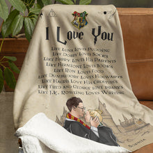 Load image into Gallery viewer, Personalized Wizard Couple Blanket - Magical Love Gift
