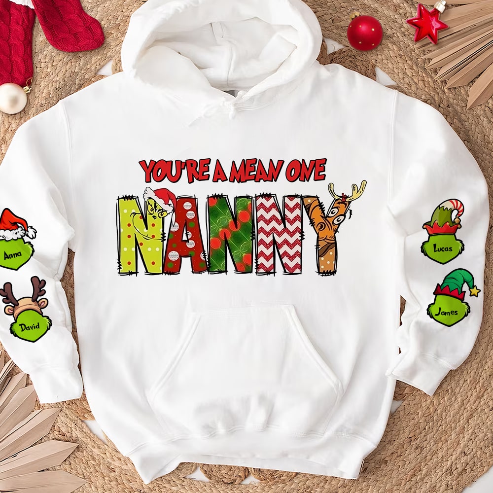 Personalized Christmas Nanny Shirt - Fun & Festive Gift AOP Products PopCulturePrints