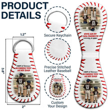 Load image into Gallery viewer, I Caught the Best Dad - Personalized Leather Baseball Keychain for the Best Dads, Grandpas &amp; More Leather Baseball Keychain PopCulturePrints
