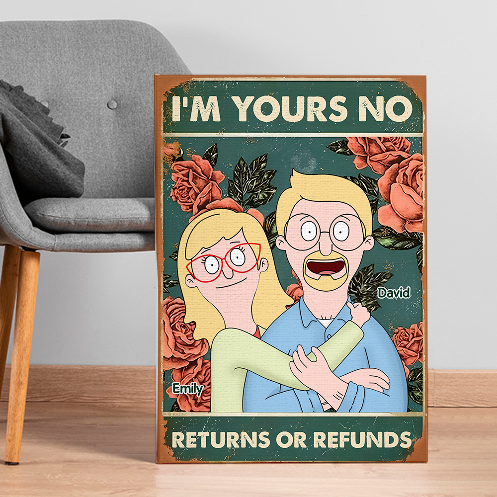 Personalized Retro Couples Canvas Poster | Unique Valentine's Day Gifts for Lovebirds Poster & Canvas PopCulturePrints