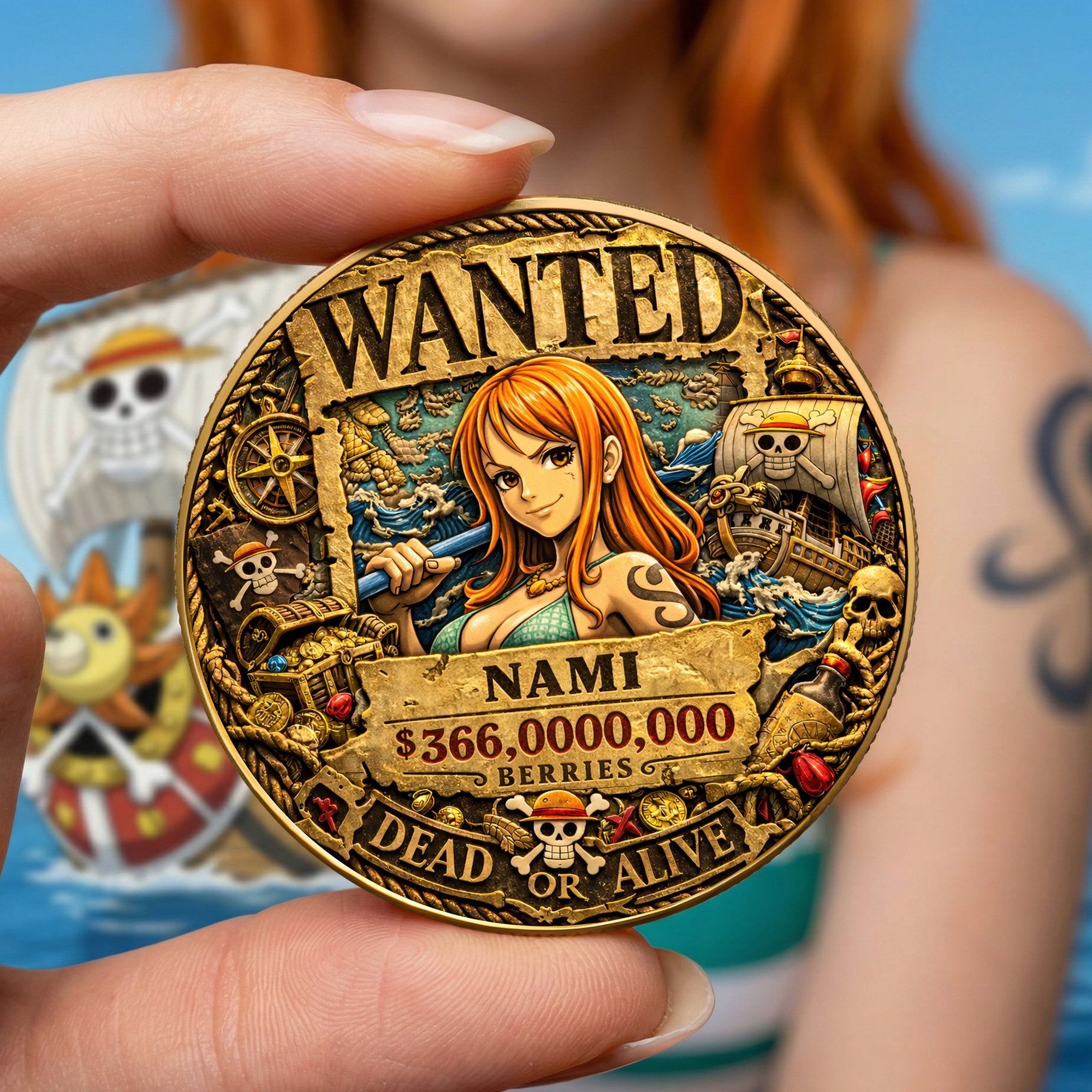 "Unleash Your Inner Pirate with Roronoa Zoro!" - Personalized Adventures Characters Printed Metal Coin - Gift for Anime Lovers, Collectors, and Special Occasions Coin PopCulturePrints