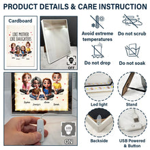 Load image into Gallery viewer, Like Mother Like Daughters - Personalized LED Mirror Frame Lamp - A Meaningful Gift for Moms and Daughters Mirror Frame Lamp PopCulturePrints
