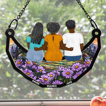 Load image into Gallery viewer, Together On The Moon - Personalized Window Hanging Suncatcher Ornament Suncatcher Ornament PopCulturePrints
