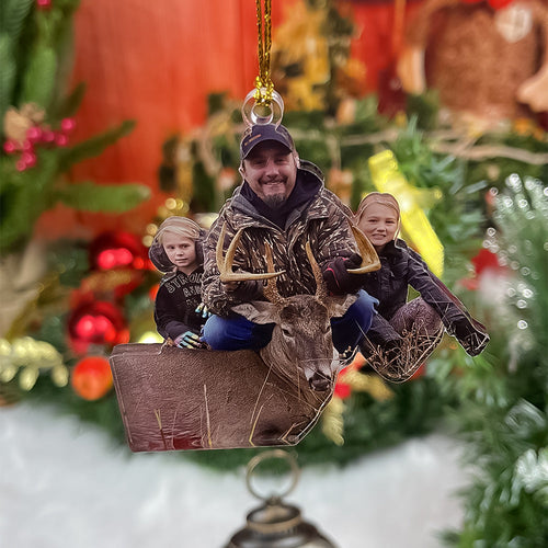 Personalized Hunting Family Photo Ornament Ornament PopCulturePrints