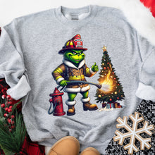 Load image into Gallery viewer, Personalized Firefighter Christmas Sweater - Heroic Holiday Edition
