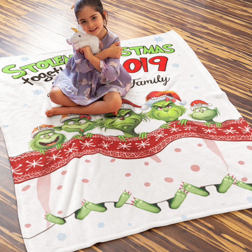 Custom Christmas Family Blanket - Stolen Christmas Together Design