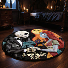 Load image into Gallery viewer, “Embrace the Spooky Spirit!” - Spooky Couple Round Mat - Personalized Halloween Gift for Couples, Friends, and Family
