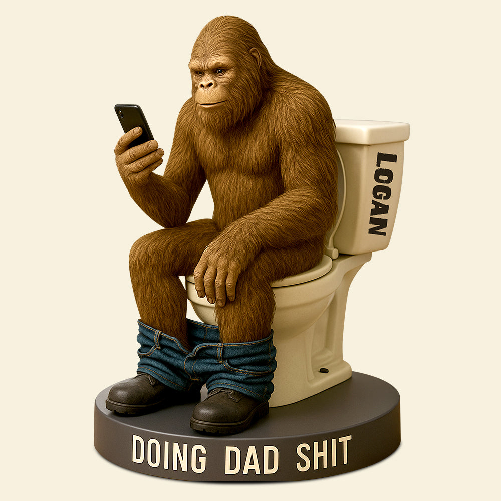“Doing Dad Stuff” - Big Foot Dad Acrylic Plaque - Personalized Gifts for Dad Shaped Plaques PopCulturePrints