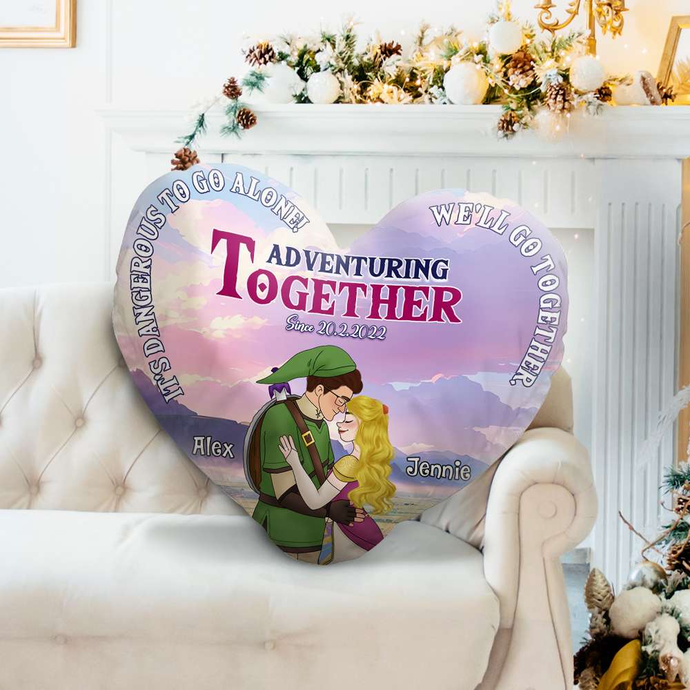 Custom Adventuring Together Pillow - Perfect Valentine's Day Gift for Couples Pillow PopCulturePrints