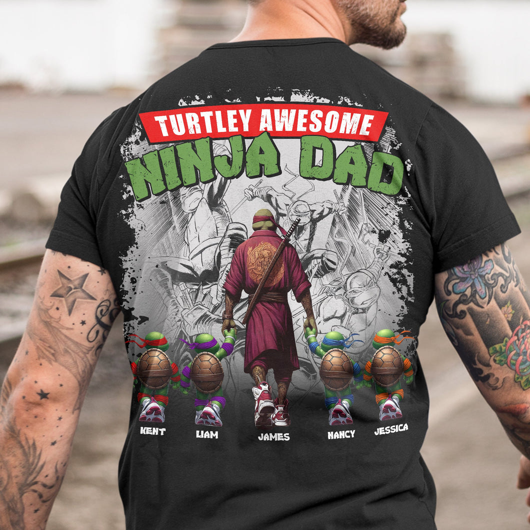 Custom Ninja Dad Shirt - Personalized Names