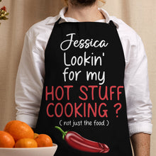 Load image into Gallery viewer, Personalized Couple Apron - Hot Stuff Cooking Aprons PopCulturePrints
